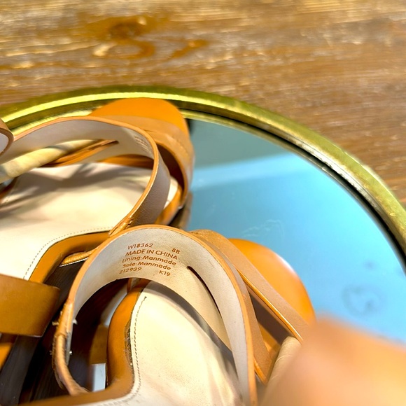 Cole Haan Like New Marietta Woman’s Pecan Leather Strap Wedge sandals Size 8 - Picture 11 of 13